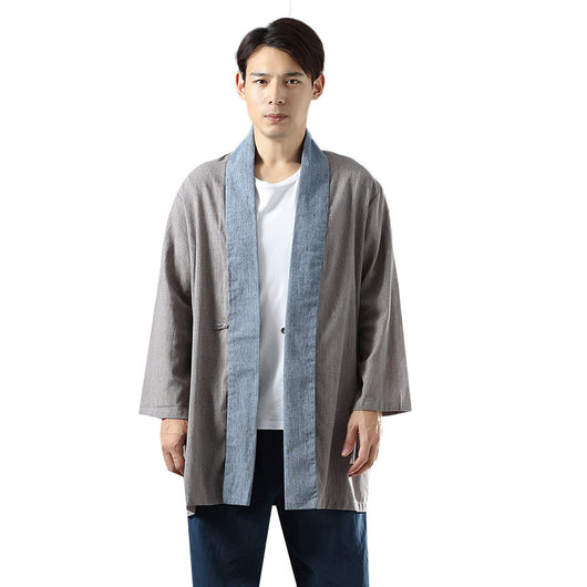 Hanfu de Manga Larga con Cuello Solapa y Combinación de Colores - Image 9