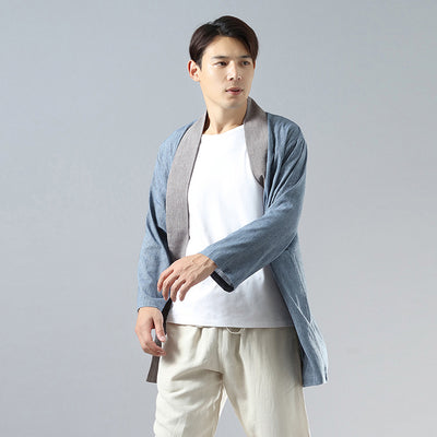 Hanfu de Manga Larga con Cuello Solapa y Combinación de Colores - Image 6