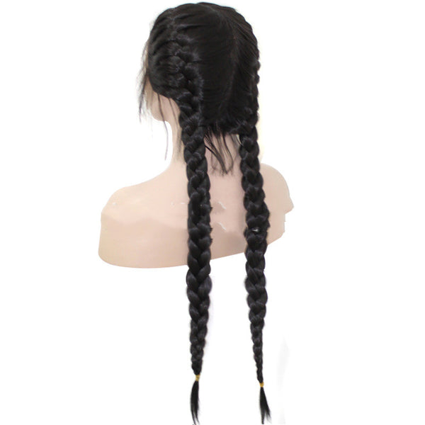 Peluca Frontal de Encaje Sintético - Cabello Liso y Trenzado