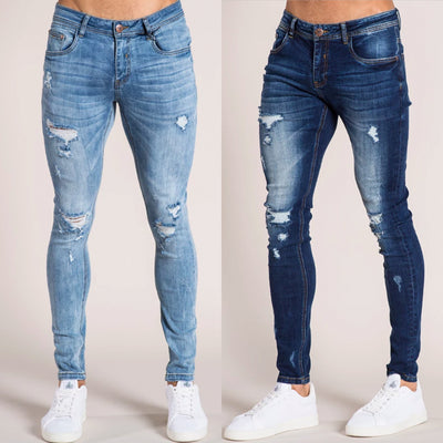 Pantalones Vaqueros Rotos para Hombre con Corte Ajustado - Image 11