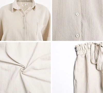 Conjunto de Dos Piezas: Cardigan Suelto y Short Talle Alto - Image 6