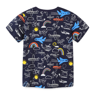 Playera Infantil de Algodón con Estampado Divertido - Cuello Redondo para Niños