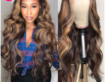 Cabello Humano Rizado con Degradado de Color - Blanqueado y Teñido
