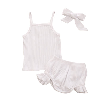 Conjunto Infantil de Tres Piezas con Shorts y Vincha - Image 10