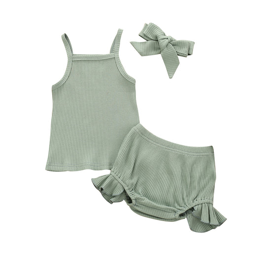 Conjunto Infantil de Tres Piezas con Shorts y Vincha - Image 4
