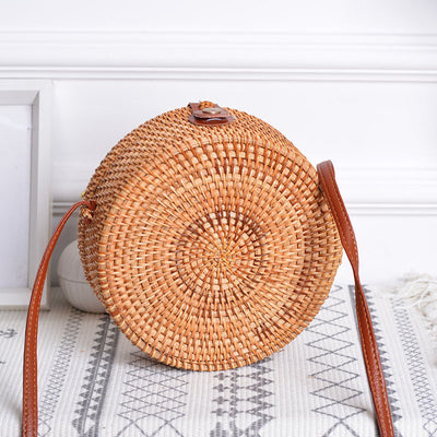 Bolsa Tejida de Ratán Estilo Retro - Diseño Artesanal con Detalles Cerámicos - Image 16
