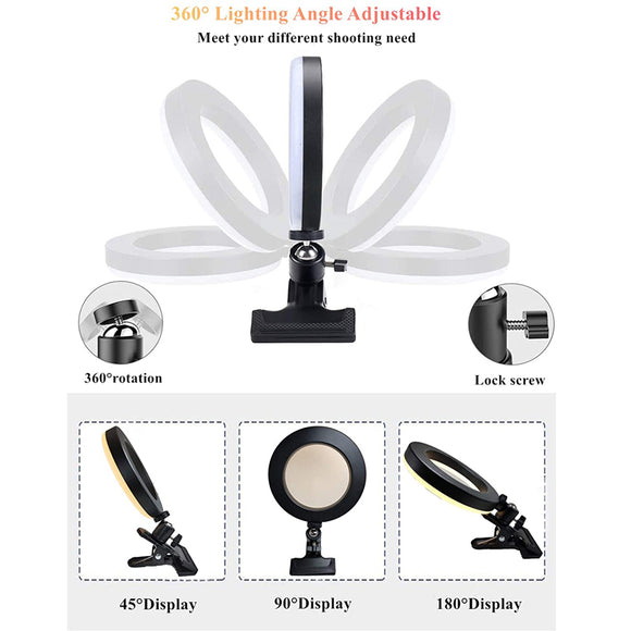 Luz LED de Escritorio con Pinza para Videoconferencias y Streaming