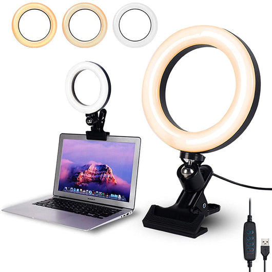 Luz LED de Escritorio con Pinza para Videoconferencias y Streaming