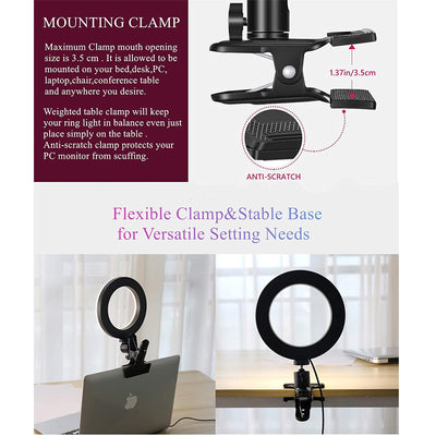 Luz LED de Escritorio con Pinza para Videoconferencias y Streaming - Image 5