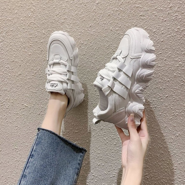 Tenis Daddy Shoes Mujer Otoño Suela Gruesa Aumento Casual Moda