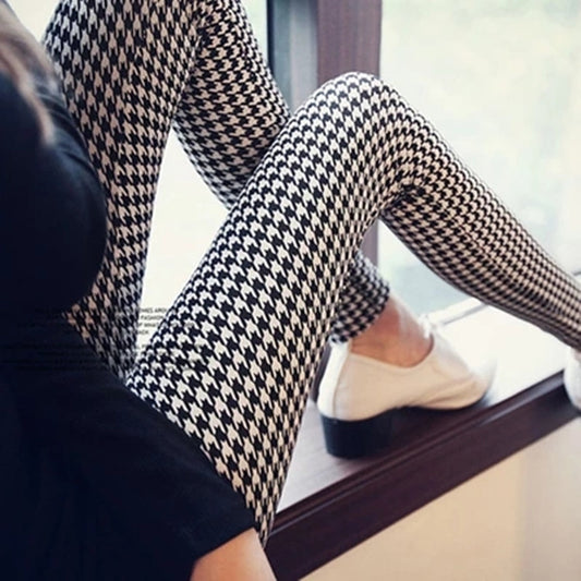 Leggings Houndstooth Seda Láctea