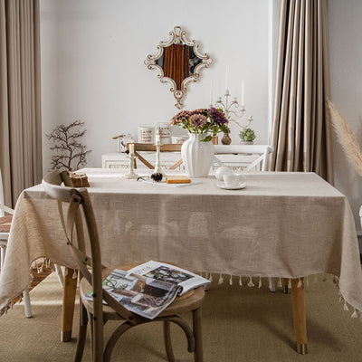 Mantel de Algodón y Cáñamo Vintage Nórdico para Mesa y Muebles - Image 10