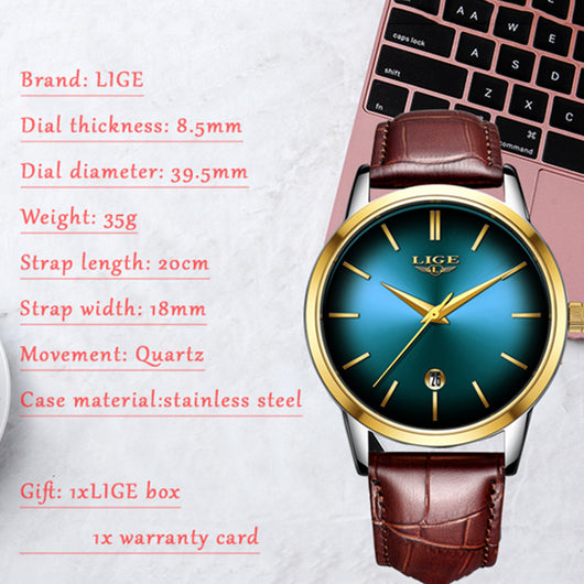 Reloj Empresarial Resistente al Agua LIGE - Diseño Moderno y Profesional - Image 13