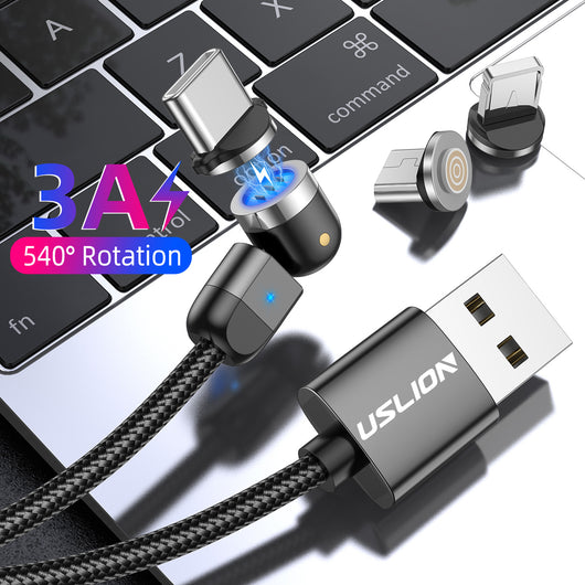 Cable Magnético de Carga Rápida 3A Compatible con Apple - Rotación 540° - Image 2