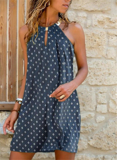 Vestido Halter Cuadros Metálico para Verano - Image 3