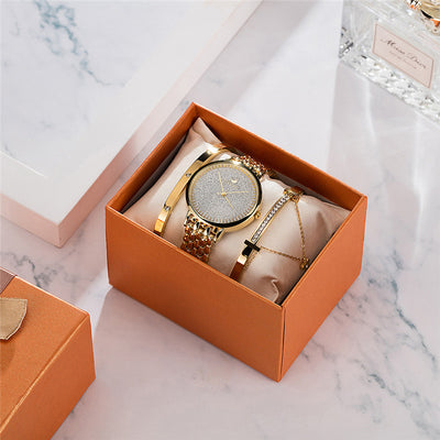 Reloj de Pulsera Acero con Girasol Esmerilado y Diamantes