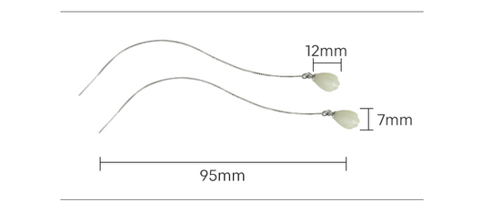 Aretes de Jade Hetian Blanco Estilo Retro Flor de Loto - Plata S925 - Image 13