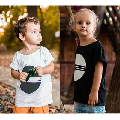 Camisetas Clásicas Blanco y Negro de Manga Corta para Niños y Niñas - Image 8