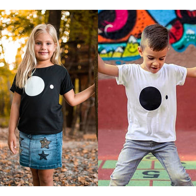 Camisetas Clásicas Blanco y Negro de Manga Corta para Niños y Niñas - Image 13