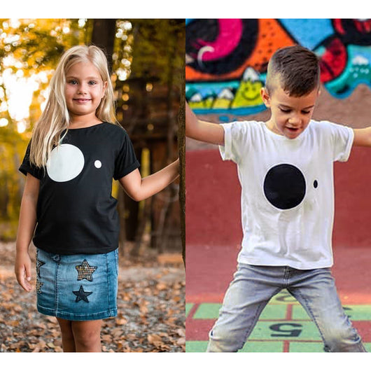 Camisetas Clásicas Blanco y Negro de Manga Corta para Niños y Niñas - Image 13