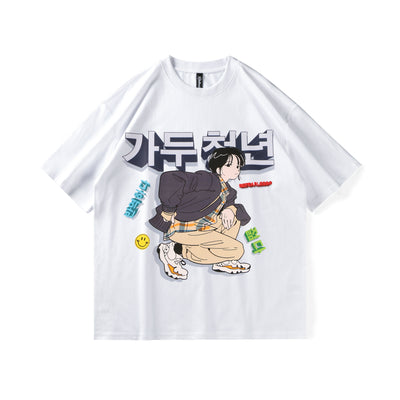 Playera Suelta Pareja Estilo Hong Kong Japonés - Moda Trendy Unisex - Image 6