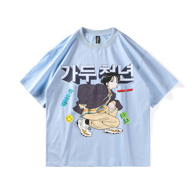 Playera Suelta Pareja Estilo Hong Kong Japonés - Moda Trendy Unisex - Image 8