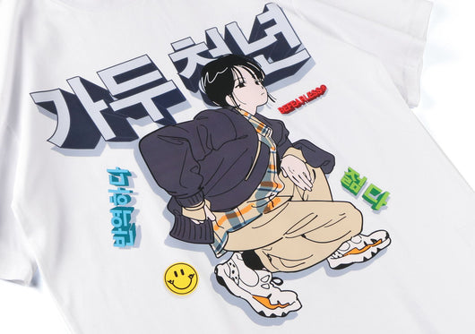 Playera Suelta Pareja Estilo Hong Kong Japonés - Moda Trendy Unisex - Image 9