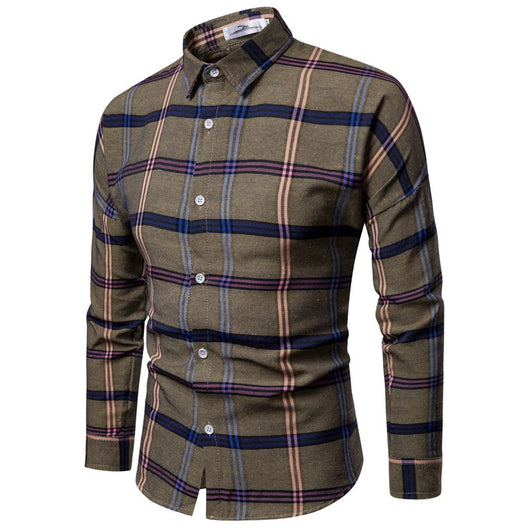 Camisa Slim Casual para Hombre con Botones y Mangas Largas - Image 3