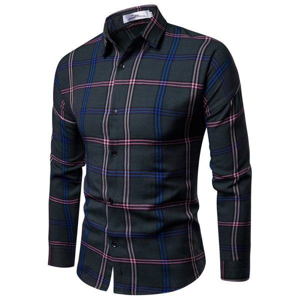 Camisa Slim Casual para Hombre con Botones y Mangas Largas