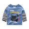 Camiseta Infantil de Manga Larga con Estampado de Autos y Camiones