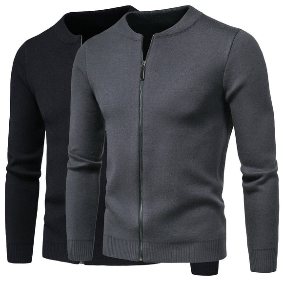 Cardigan Tejido Liso para Hombre - Suéter Elegante de Abrigo