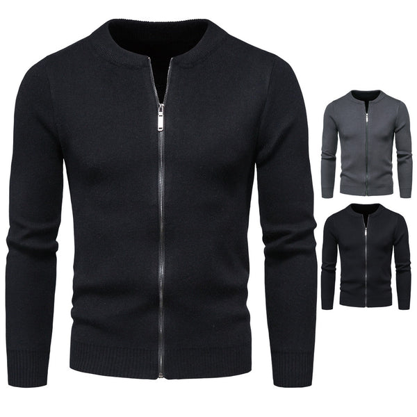 Cardigan Tejido Liso para Hombre - Suéter Elegante de Abrigo