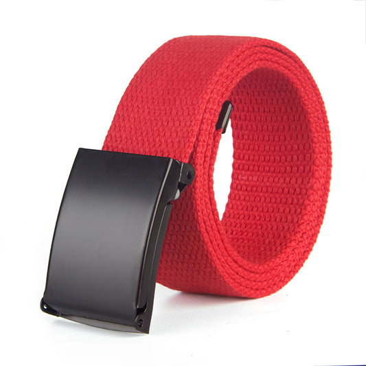 Cinturón de Lona Versátil para Hombre y Mujer - Diseño Minimalista en Color Sólido