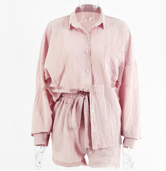 Conjunto de Dos Piezas: Cardigan Suelto y Short Talle Alto - Image 7