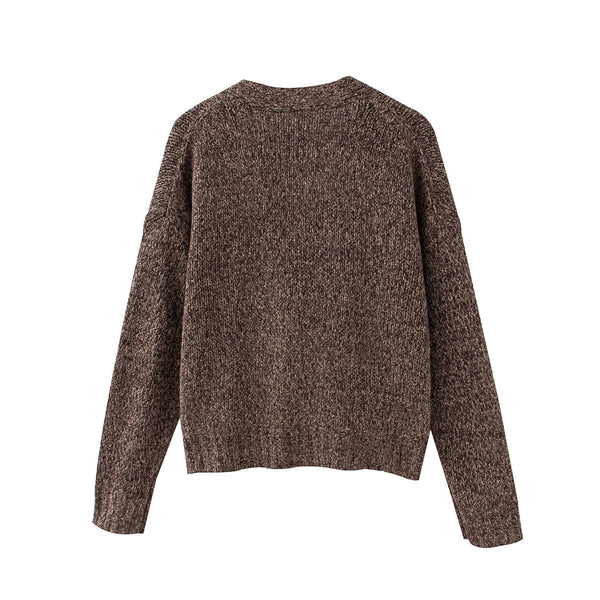 Suéter Abrigo con Botones y Cuello en V para Otoño e Invierno