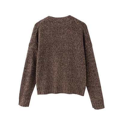Suéter Abrigo con Botones y Cuello en V para Otoño e Invierno - Image 2