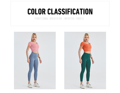 Conjunto Deportivo Mujer Yoga Top Espalda Descubierta y Leggins Cintura Alta - Image 18
