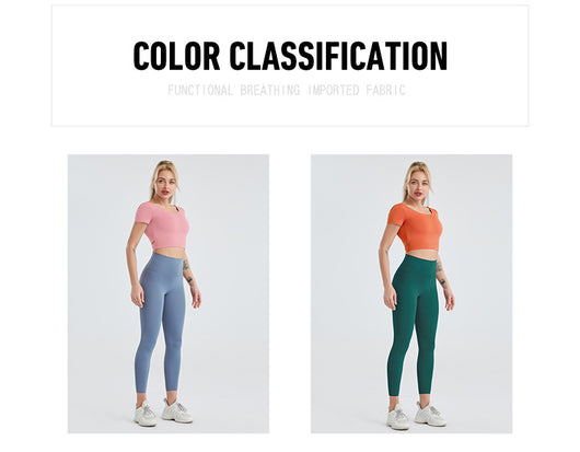 Conjunto Deportivo Mujer Yoga Top Espalda Descubierta y Leggins Cintura Alta - Image 18