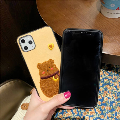 Funda para iPhone 11 Pro Max con Diseño Coreano de Conejo y Oso Peluche - Image 7