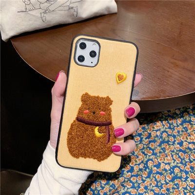 Funda para iPhone 11 Pro Max con Diseño Coreano de Conejo y Oso Peluche - Image 10