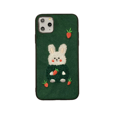 Funda para iPhone 11 Pro Max con Diseño Coreano de Conejo y Oso Peluche - Image 11