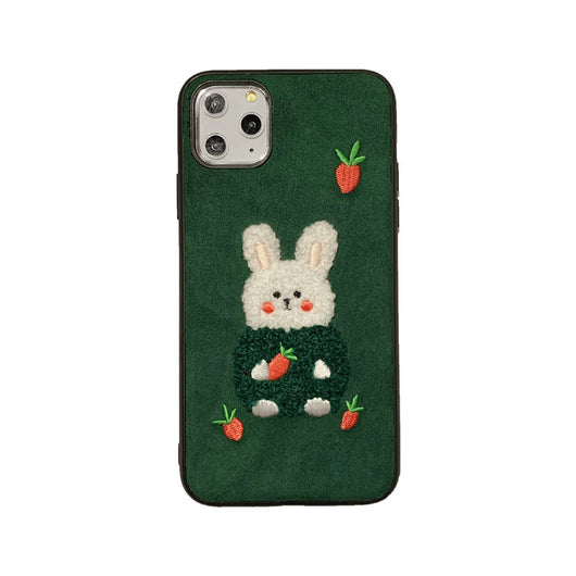 Funda para iPhone 11 Pro Max con Diseño Coreano de Conejo y Oso Peluche - Image 11