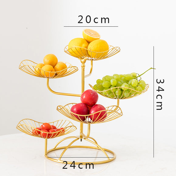 Frutero Moderno Nórdico de Hierro Forjado - Elegante Organizador de 5 Niveles