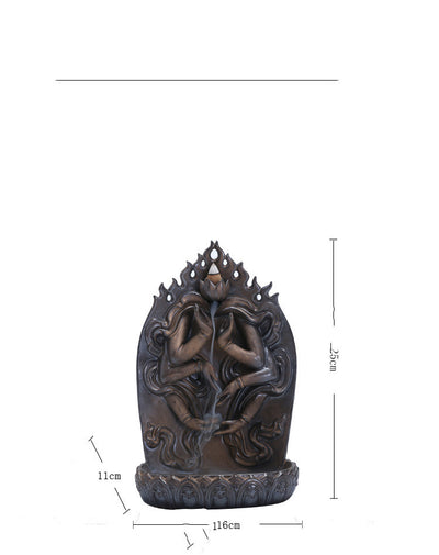 Quemador de Incienso Reflujo Manos de Mil Buda - Cerámica Púrpura Zen - Image 8