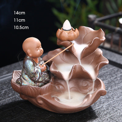 Quemador de Incienso Reflejo Montaña con Agua Fluida - Artesanía Decorativa