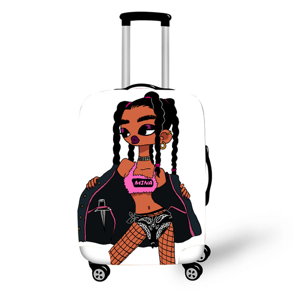 Funda Protectora para Maleta con Diseño de Arte Africano - Cobertor Elástico para Equipaje 18-30 Pulgadas