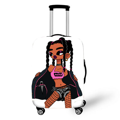 Funda Protectora para Maleta con Diseño de Arte Africano - Cobertor Elástico para Equipaje 18-30 Pulgadas