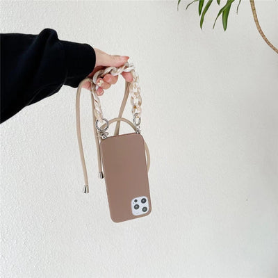 Funda Protectora con Cadena para iPhone 11, 12 Pro Max, XS Max y Modelos Anteriores