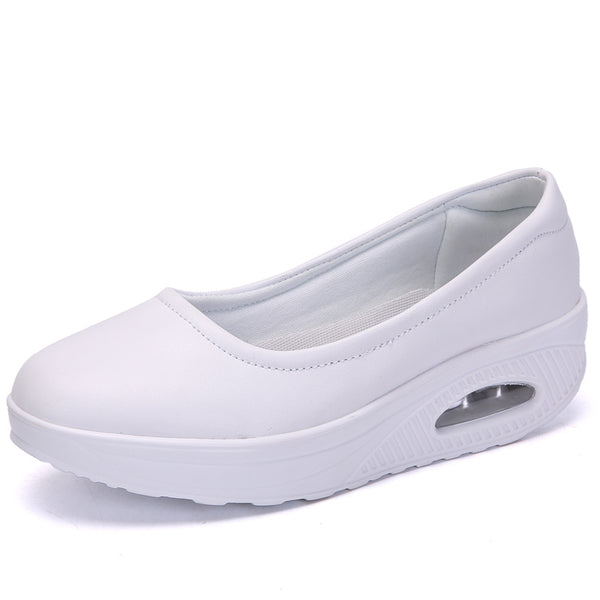 Zapatos Cómodos para Enfermeras y Trabajo - Cuero Transpirable Talla Grande