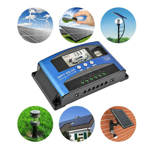 Controlador MPPT Solar 60A con Regulador PWM Dual USB 12V/24V